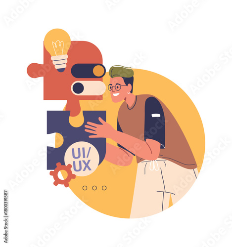 Software developer creating website design