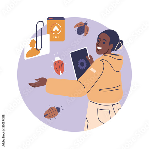 Woman testing software troubleshooting mistakes