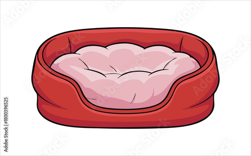 comfortable pet bed for cats and dogs vector art isolated on white background