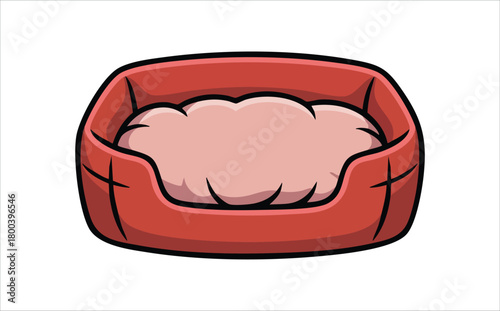 comfortable pet bed for cats and dogs vector art isolated on white background