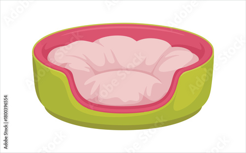 soft comfortable pet bed for dogs or cats vector art isolated on white background