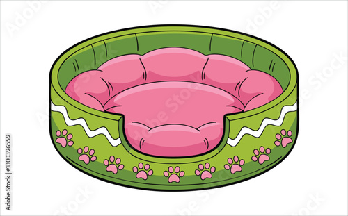 soft comfortable pet bed for dogs or cats vector art isolated on white background