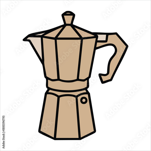 classic geyser coffee maker vector art isolated on white background