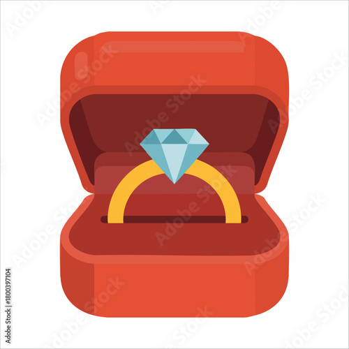 elegant wedding ring vector art isolated on white background