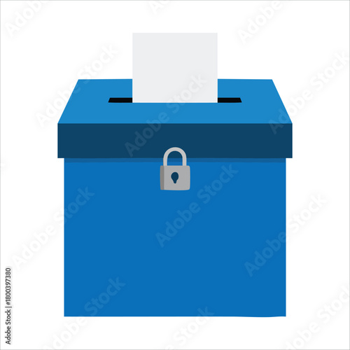 official ballot box with voting slot and patriotic vector art isolated on white background