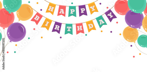 HAPPY BIRTHDAY GARLAND WITH BALLOONS