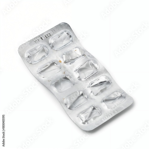 Empty pill blister pack, minimalistic mood, pharmaceutical packaging copy space