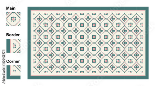 Geometric Tile Pattern Design for Background and Interior Decoration Projects