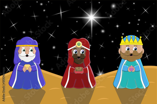 Wall Mural The Three Wise Men under the shooting star