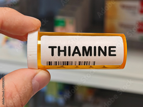 Tableau sur toile Thiamine vitamin medicine containing active substance thiamine, used as oral tab