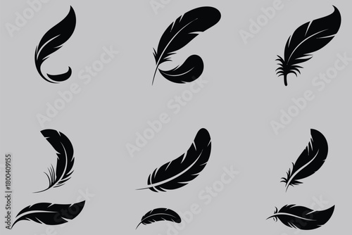 Handwriting practice worksheet quill logo, set of creative icons, flowing letters illustration, educational tracing activity for children, harmonious logo design, vector illustration, preschool and 