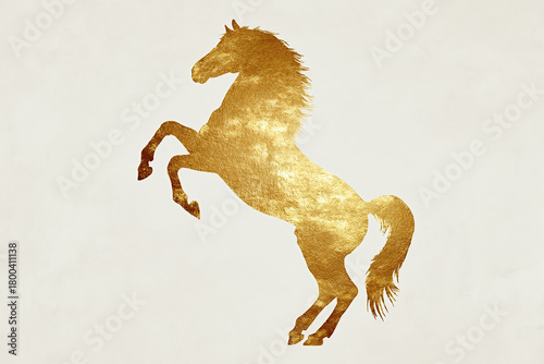 金の馬のシルエット