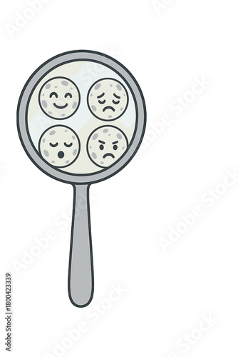 Mirror reflects different emotions onto the moon's surface