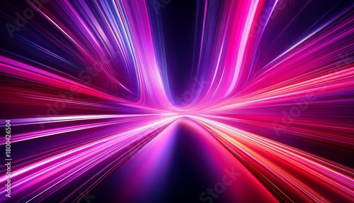 dynamic streaks of vibrant pink and purple light create an energetic modern abstract background for digital design