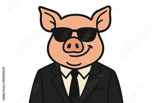 A picture of a pig wearing a suit and sunglasses creates a humorous and surprising visual effect