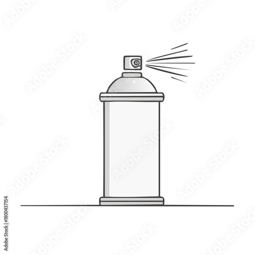 Spraying Aerosol Can Outline Illustration Spray Paint Can Vector Image