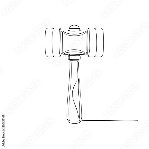 Continuous Line Drawing of a Mallet