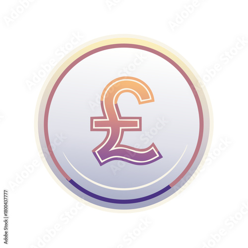 British Pound Sterling currency symbol in a modern gradient circle icon design