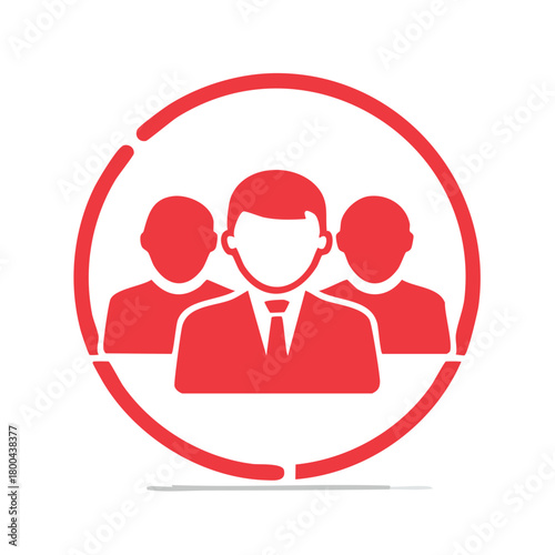 Team members in a circle concept illustration