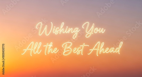 Wishing you all the best ahead text on a gradient orange and purple colored background image art