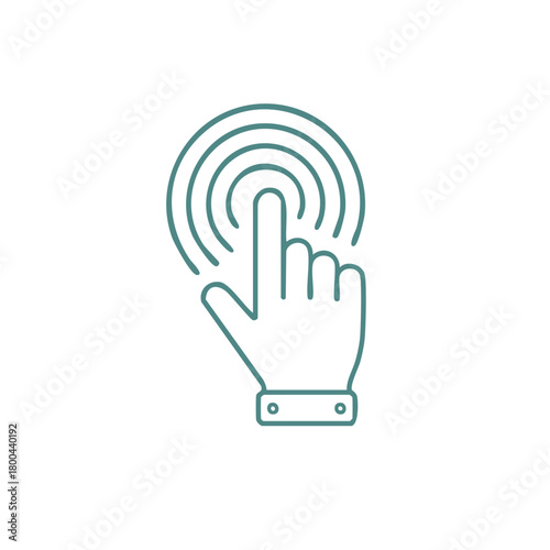 Wallpaper Mural Hand finger touch screen icon with ripple effect minimalist outline Torontodigital.ca