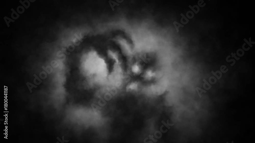 Dark horror 2D animation for Halloween. Scary night atmosphere. Vj loops. Black and white background.