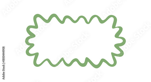 Hand drawn wavy rectangle border with a groovy retro outline as a box frame element. Wavy squiggle and y2k background create playful graphic look for trendy label or modern art.