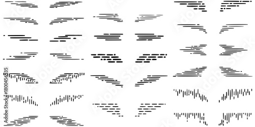 Abstract dashed border divider set vector illustration
