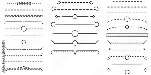 Abstract dashed border divider set vector illustration
