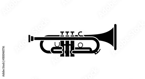 Classic Trumpet Silhouette A Timeless Representation of Brass Instrument and Musical Performance