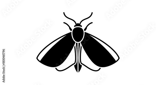 A Simple and Elegant Black and White Illustration of a Moth