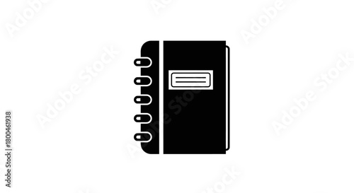 Minimalist graphic illustration of a spiral-bound notebook, representing essential office supplies, academic tools, and personal organization for planning, note-taking, and daily task management