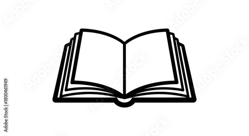 Open Book Illustration Education and Knowledge Symbol