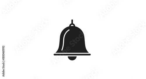 Simple Black Bell Icon A Sleek Symbol for Notifications, Reminders, and Announcements - Perfect Design