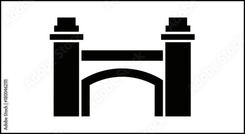 Iconic Bridge Silhouette A Classic Architectural Landmark Represented in Stark Black and White