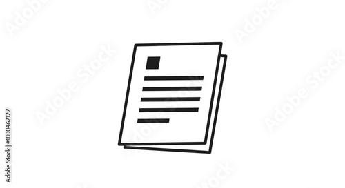 Simple line icon of stacked documents or paperwork, representing files, reports, or articles on a white background