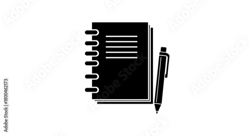 Pen and Notepad Icon A Symbol of Writing and Recording Ideas