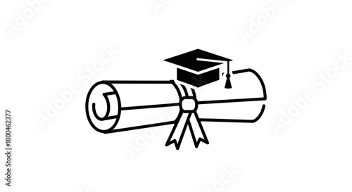 Graduation Certificate Icon Academic Achievement and Educational Milestone