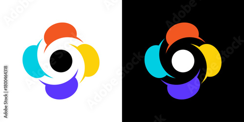 teamwork logo. people comunity logo simple modern