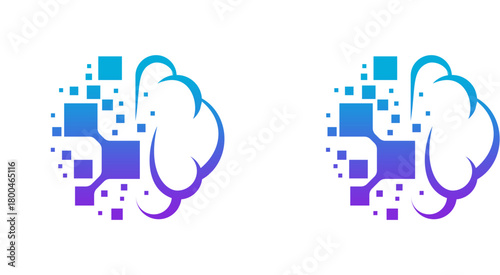 brain ai logo. brain data logo. brain technology vector logo editable.