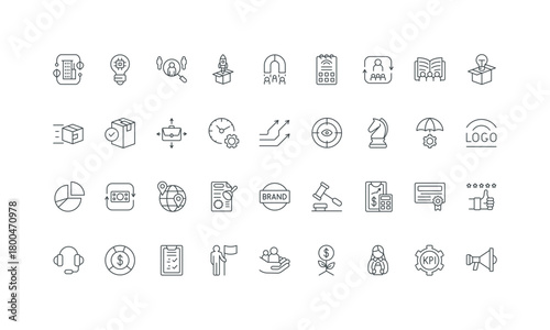 Modern business strategy white on isolated infographics and websites, presentations, concepts analytics leadership, finance, marketing, branding, includes set icons background vector illustration