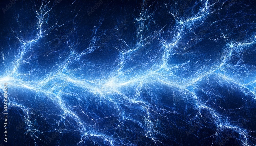 Fototapeta premium Blue Lightning And Plasma Background Abstract Energy And Electrical Background