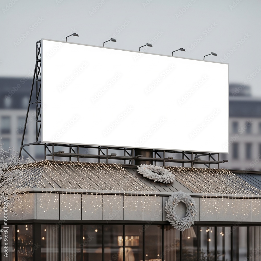 Fototapeta premium Holiday Billboard Mockup Blank Ad Space