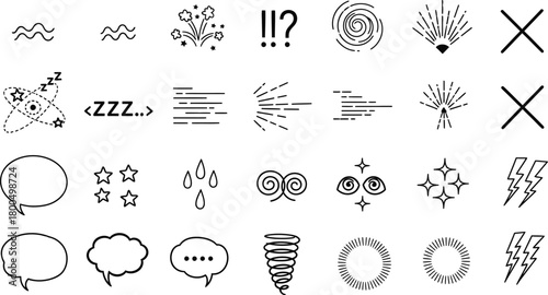 Collection of hand drawn doodle icons and symbols for design and illustration