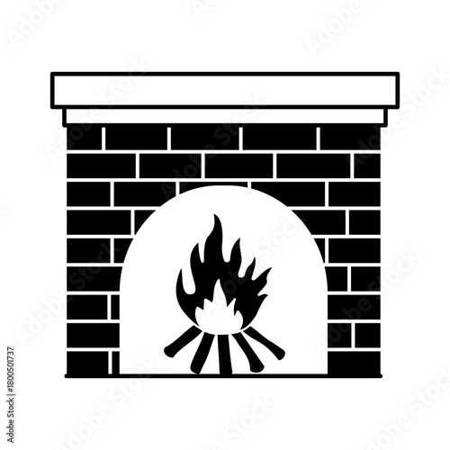 fireplace with fire