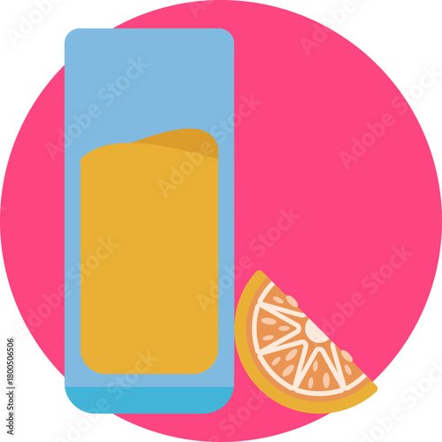 A glass of fresh orange juice for breakfast.