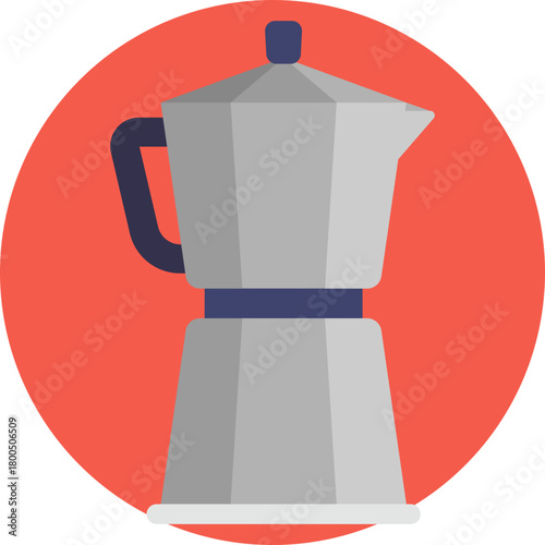 Small metal coffee pot used for strong morning coffee.