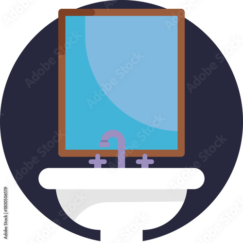 A bathroom sink with a wall-mounted mirror used for daily grooming tasks.