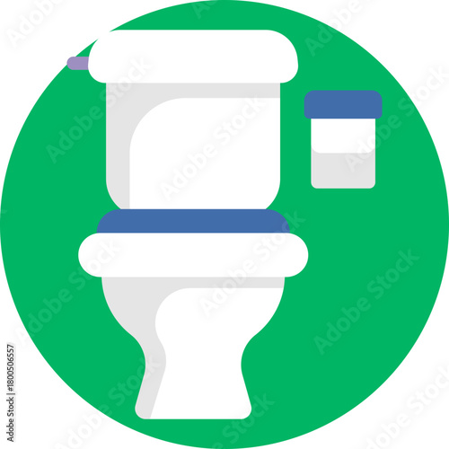 Toilet fixture representing bathroom activities in the morning.