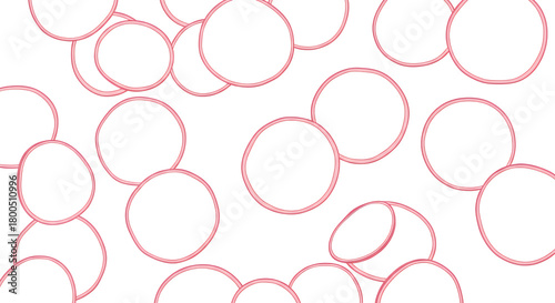 Abstract Illustration of Pink Outlined Circles, a Geometric Design Element with a Pattern